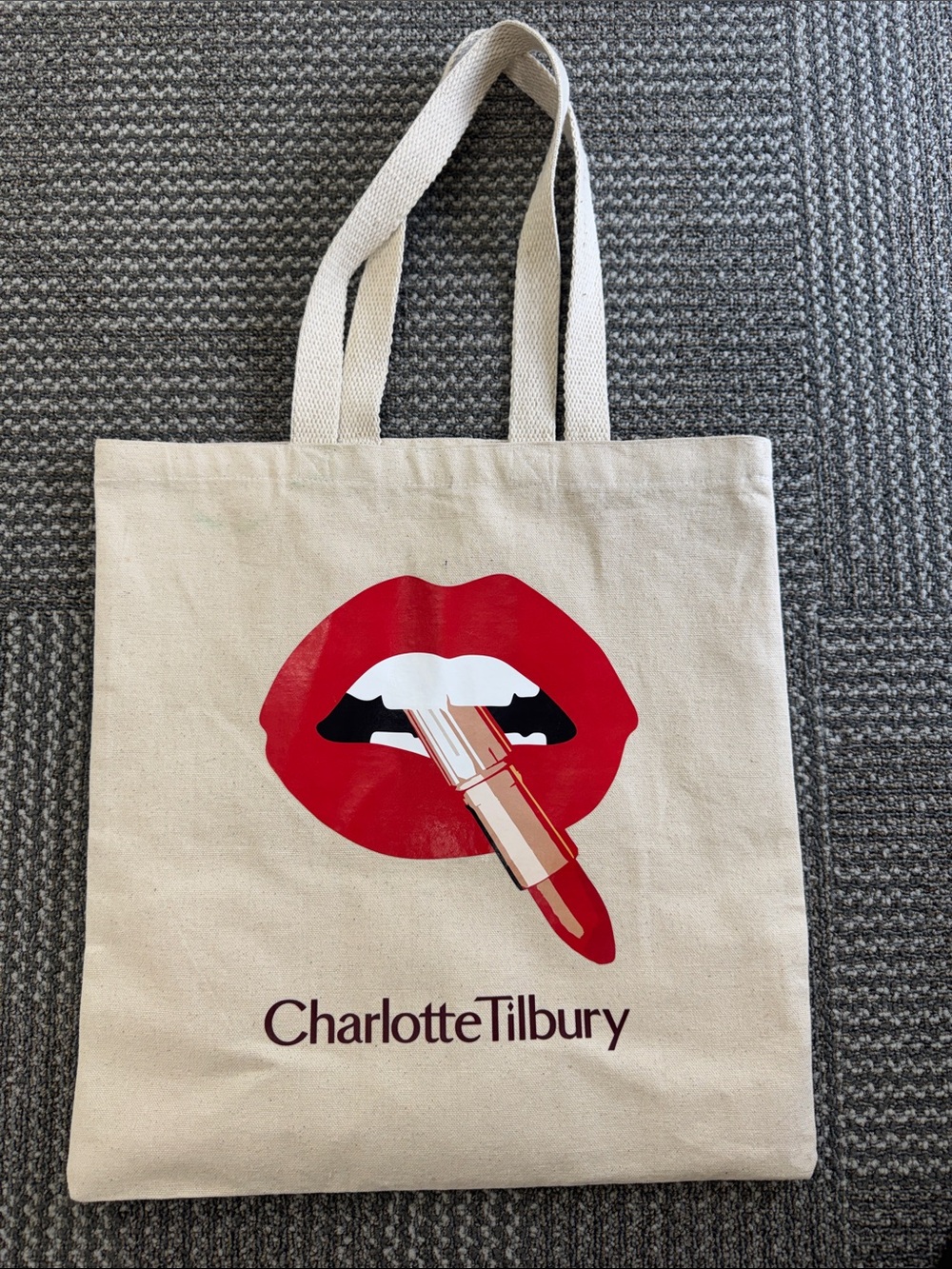 Charlotte Tilbury Hot Lips Cotton Canvas Tote